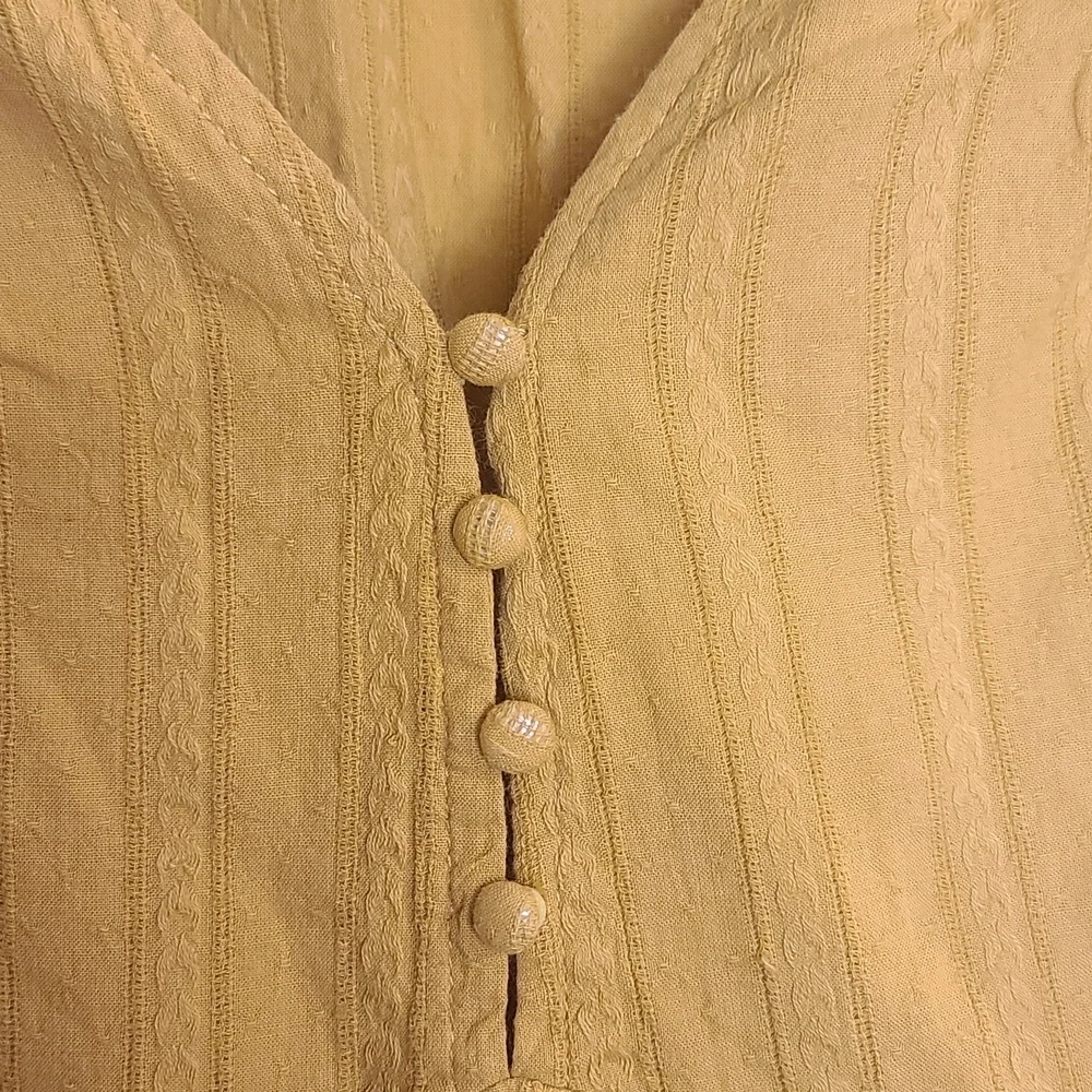 Listicle Yellow V-Neck Top